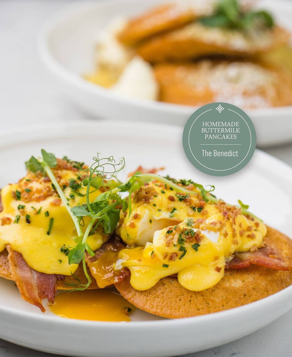 The Spitjack Eggs Benedict pancakes
