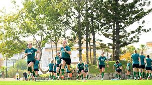 <p>FRIENDLIES ANNOUNCED: Megan Connolly, left, and Denise O'Sullivan during a Republic of Ireland women training session at Dama de Noche Football Center in Marbella, Spain. Pic: Stephen McCarthy/Sportsfile</p>
