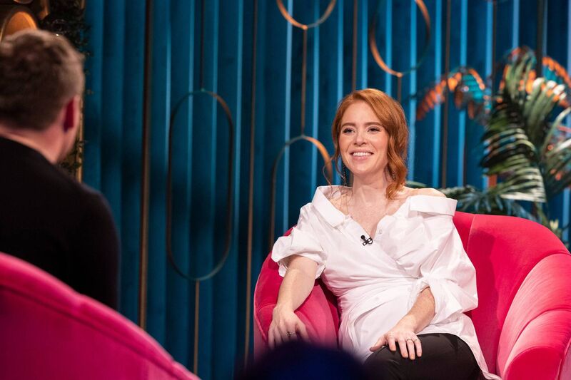 Angela Scanlon on the set of Ask Me Anything