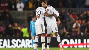 <p>CONFIDENT: Raphael Varane (right) believes Manchester United are growing. Pic: Isabel Infantes/PA</p>