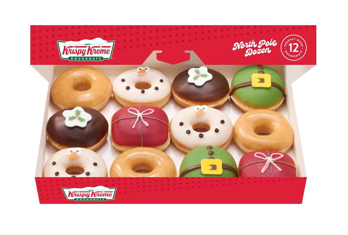 A box of Krispy Kreme doughnuts