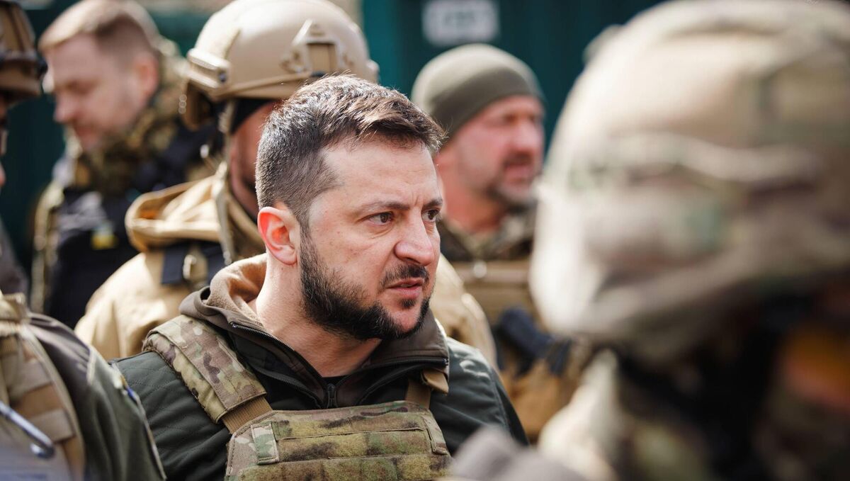 Ukrainian President Volodymyr Zelenskyy visits Bucha town. Picture: Dmytro Laryn Ukrainian President Volodymyr Zelenskyy visits Bucha town. Picture: Dmytro Laryn