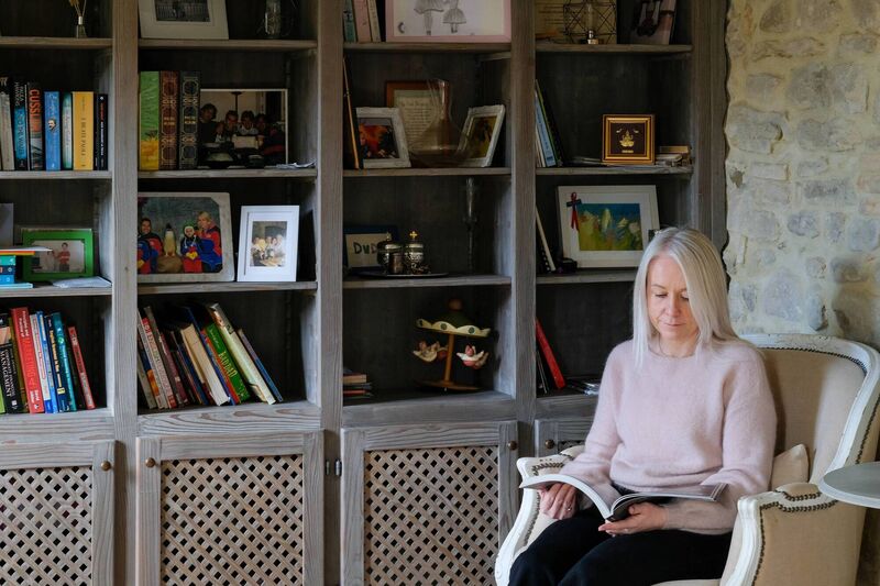 Aine Browne in her restored farmhouse villa in Montone.