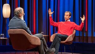 <p>Dr Martin Worthington captivated Tommy Tiernan with his tales about ancient languages</p>