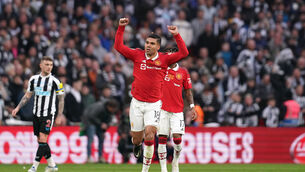<p>MAN OF THE MOMENT: Manchester United's Casemiro celebrates. Pic: John Walton/PA Wire.</p>