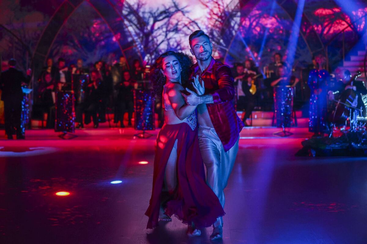 Singer Brooke Scullion with dance partner Robert Rowinski 