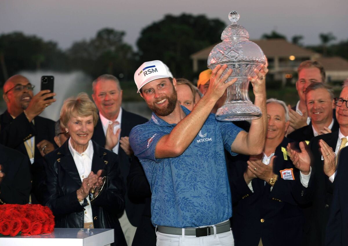 WINNER: Chris Kirk of the United States stands with the trophy after winning The Honda Classic at PGA National Resort And Spa on February 26, 2023 in Palm Beach Gardens, Florida. (Photo by Sam Greenwood/Getty Images)