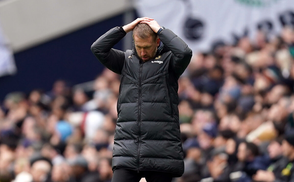 Chelsea manager Graham Potter during game against Tottenham. Pic: Adam Peck 