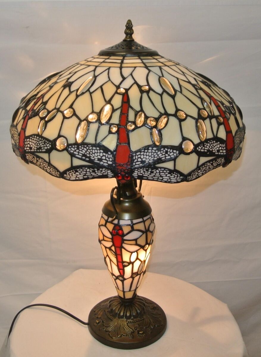 A Tiffany-style glass-panelled lamp at Woodwards today. A Tiffany-style glass-panelled lamp at Woodwards today.