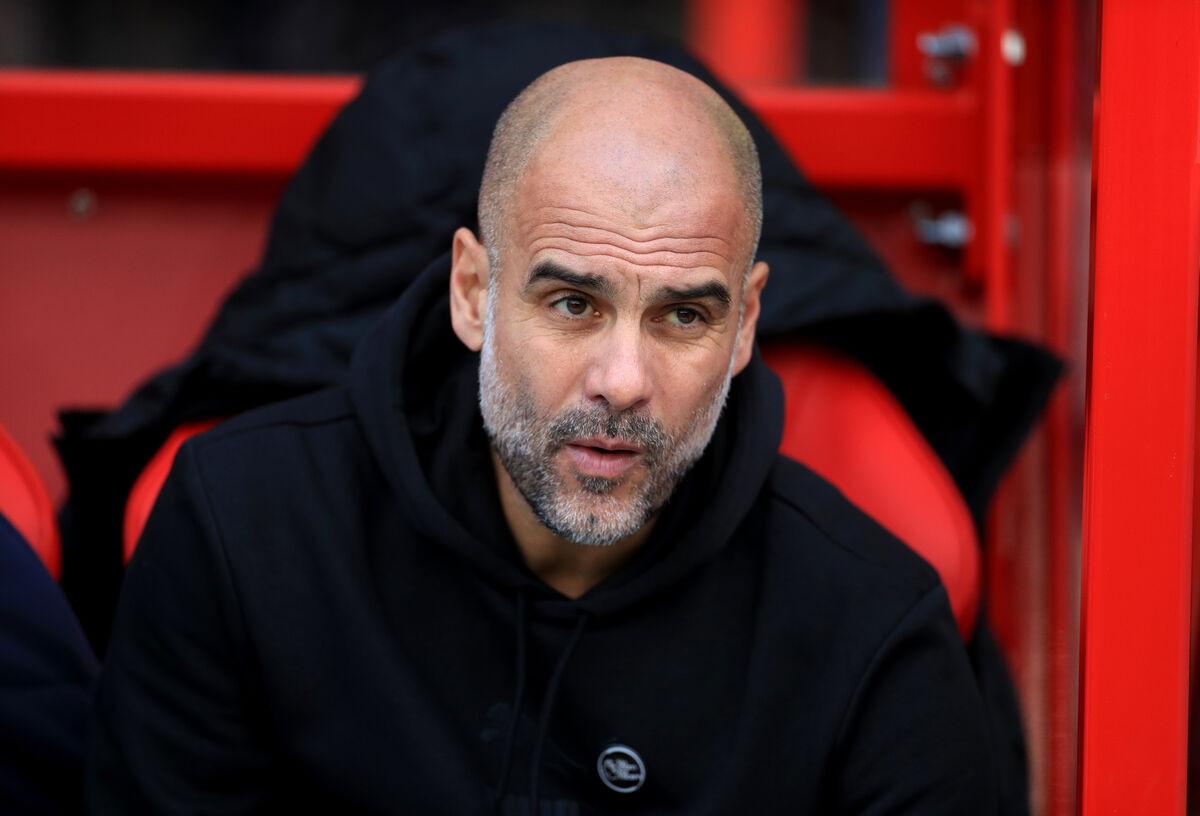 Manchester City manager Pep Guardiola during the Premier League match at the City Ground, Nottingham. Picture date: Saturday February 18, 2023.