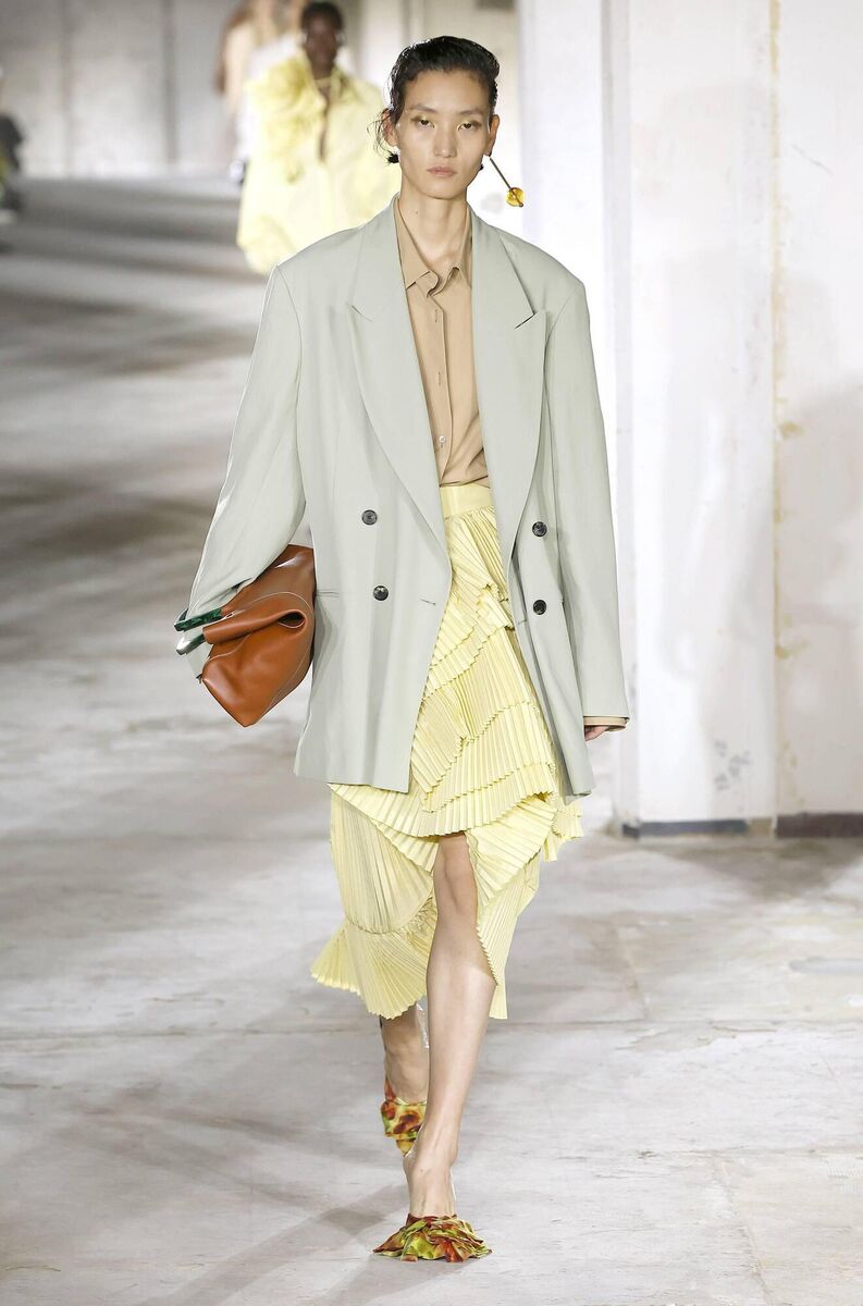 Skirt €895, Jacket €995, Shirt €435, all Dries Van Noten, Brown Thomas Skirt €895, Jacket €995, Shirt €435, all Dries Van Noten, Brown Thomas