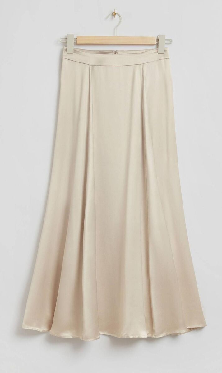 Long Flared Satin Skirt, Other Stories, €89 Long Flared Satin Skirt, Other Stories, €89
