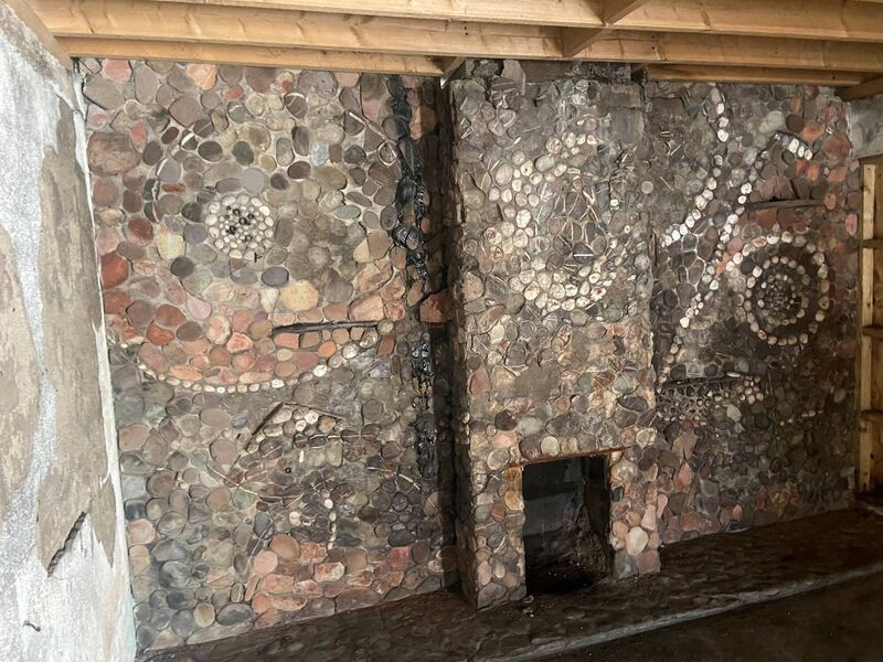 Beached: a 'feature wall' in the Residents' lounge Beached: a 'feature wall' in the Residents' lounge