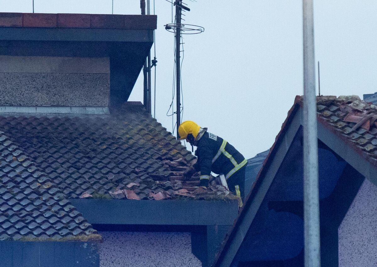 Emergency services at the scene of the fire. Picture: Mary Browne