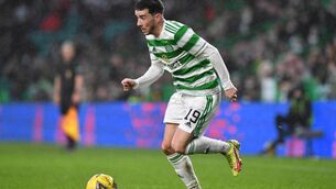 <p>IRELAND'S CALL: Mikey Johnston of Celtic in action during the Scottish Cup match between Celtic and Raith Rovers at Celtic Park on February 13, 2022 in Glasgow, Scotland. (Photo by Mark Runnacles/Getty Images)</p>