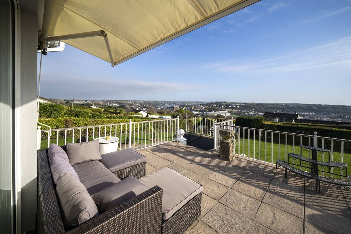 Front patio with sun awning