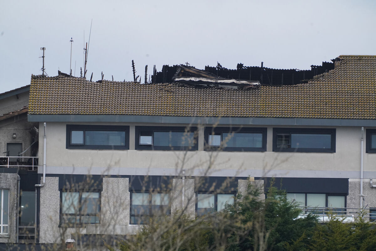 Damage to the roof of Wexford General Hospital after this week's fire. The hospital's director of nursing, Eleanor Carpenter, said it is not yet clear when the Emergency Department can re-open as assessment continues. 
