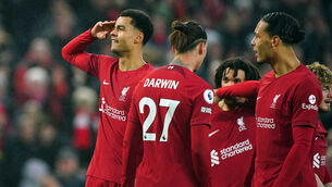 <p>Liverpool hammered Manchester United (Peter Byrne/PA)</p>