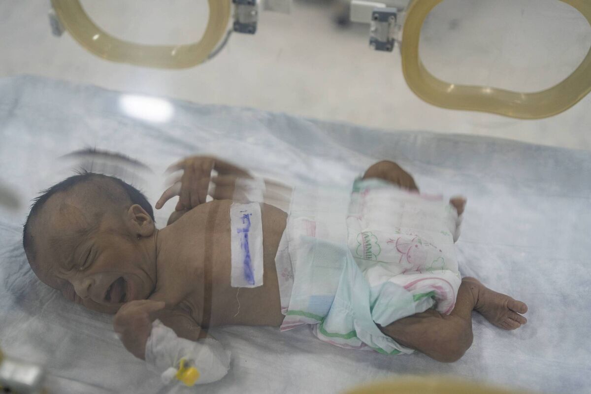 A premature baby in an incubator at the maternity hospital in Idlib, Syria. Picture: Abdulmonam Eassa/Getty Images A premature baby in an incubator at the maternity hospital in Idlib, Syria. Picture: Abdulmonam Eassa/Getty Images