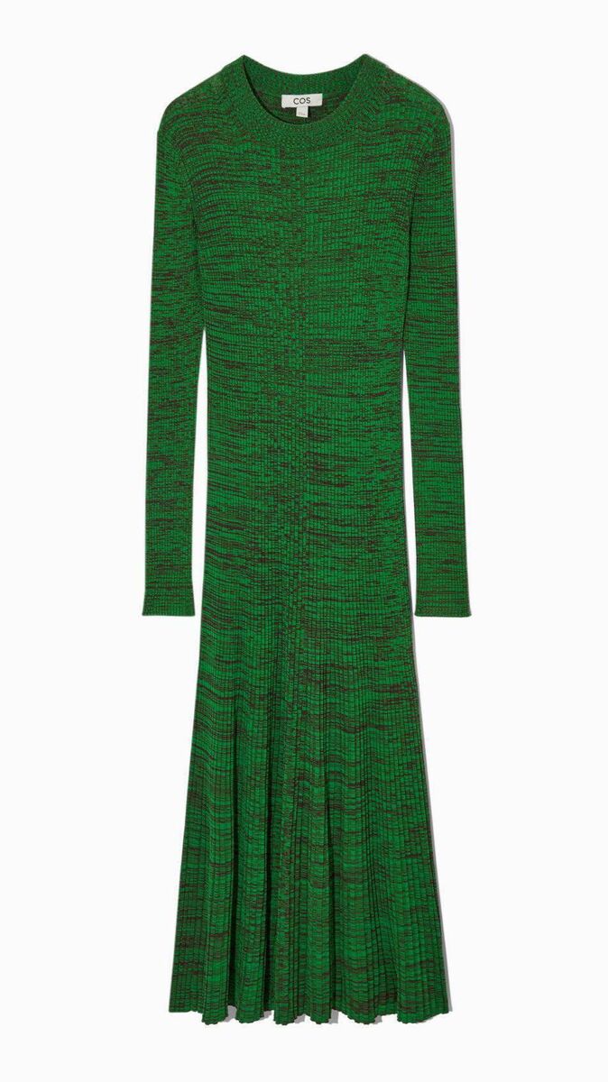 Mélange Ribbed Midi Dress, Cos, €115 Mélange Ribbed Midi Dress, Cos, €115