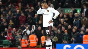<p>'NONSENSE': Manchester United's Marcus Rashford during the game against Liverpool. Pic: Peter Byrne/PA Wire</p>