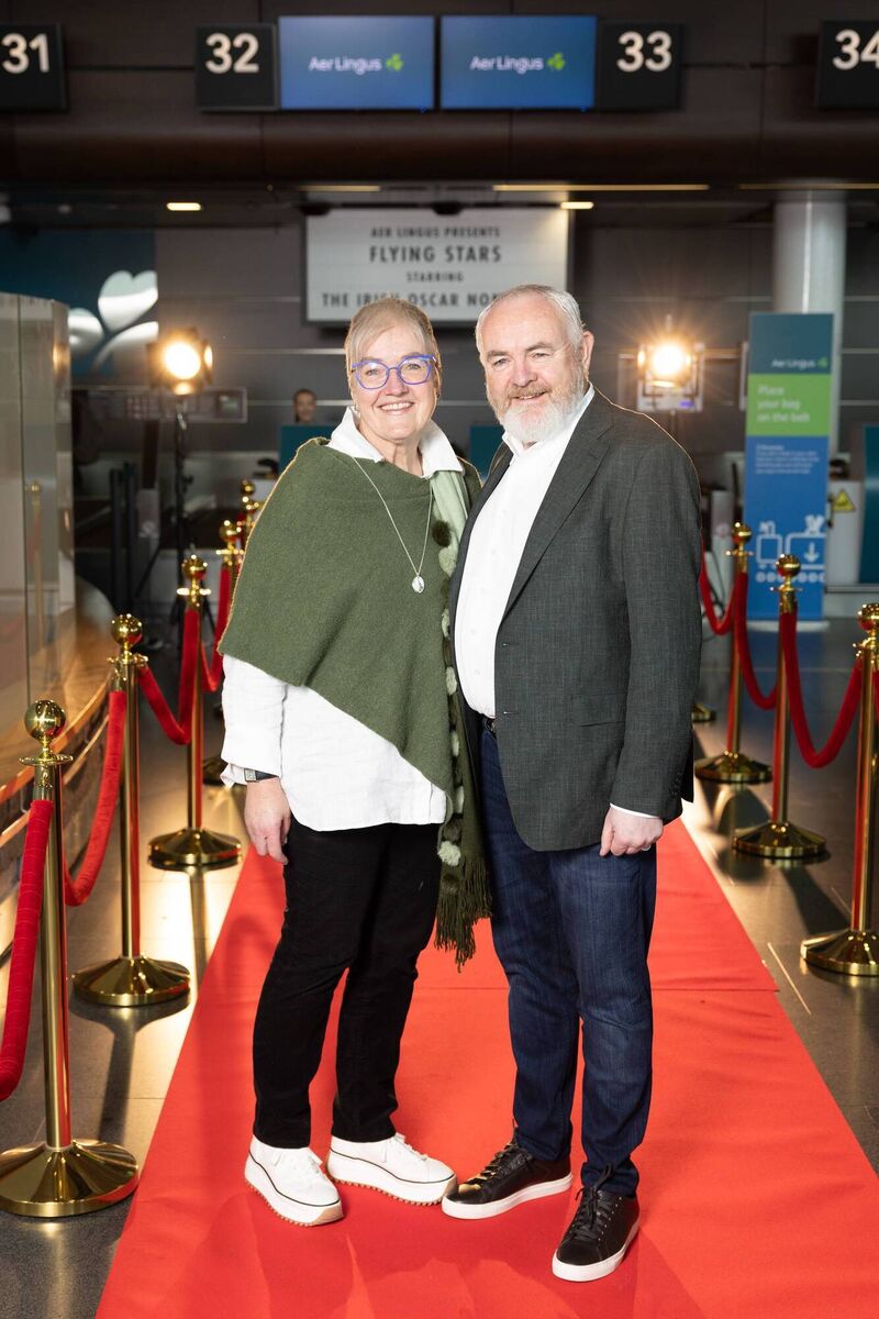 Dearbhla Mescal and Paul Mescal Snr, parents of actor Paul Mescal at the Aer Lingus Check-in Desk 