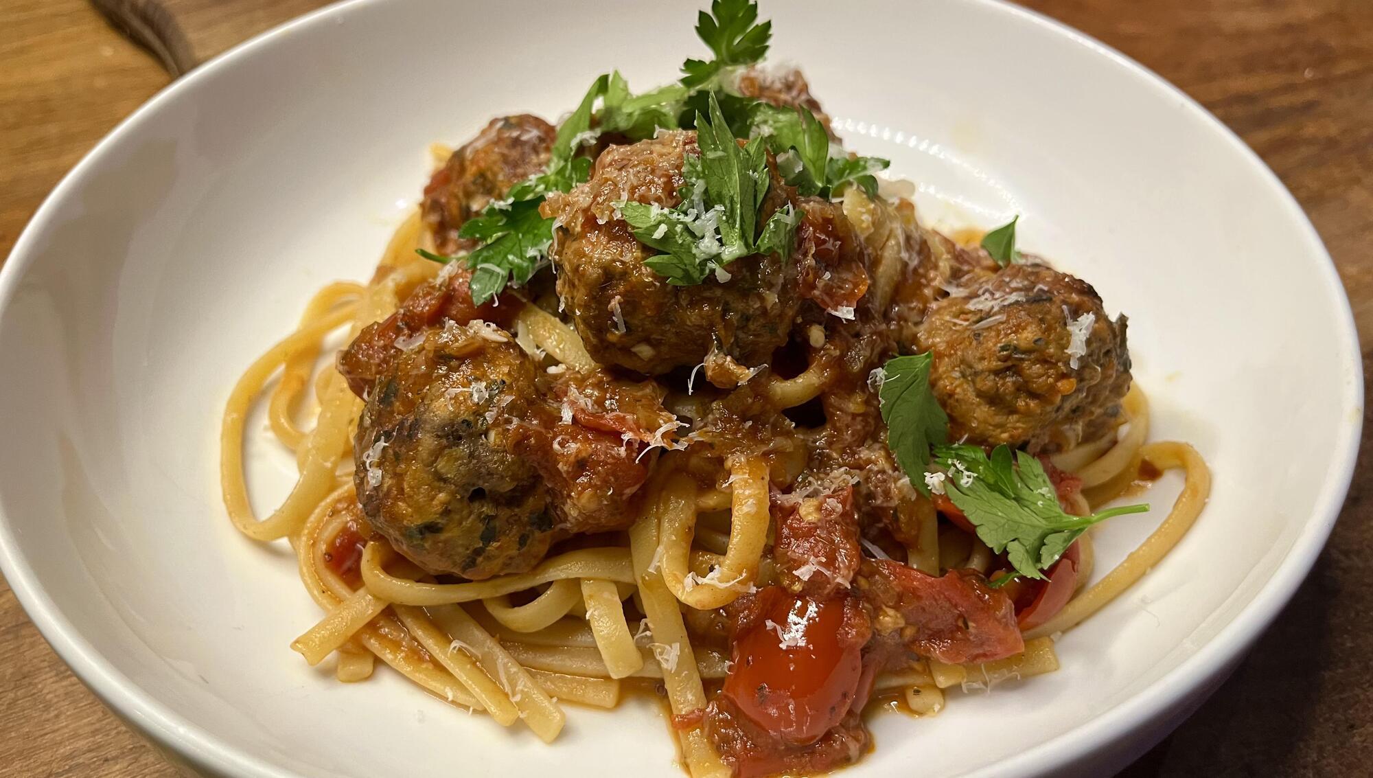 Colm O'Gorman's Linguine Arrabiata with Italian Meatballs