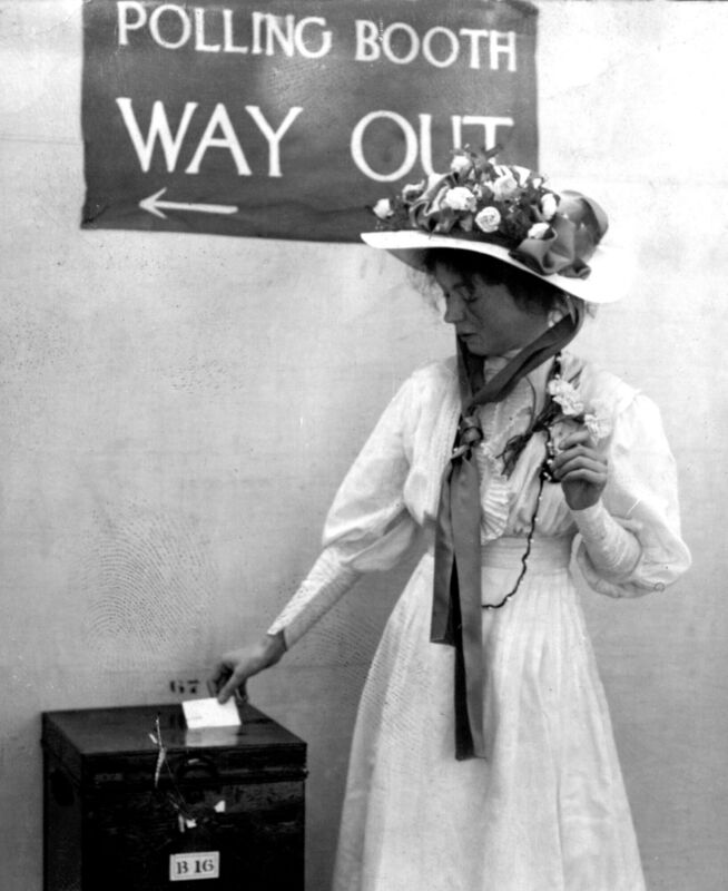 Suffragette Emmeline Pankhurst posing for a publicity photo circa 1910. It would be a further 18 years before women won the right to vote on an equal basis with men. Change comes dropping slow, as her counterparts today well know. File picture: Alamy Suffragette Emmeline Pankhurst posing for a publicity photo circa 1910. It would be a further 18 years before women won the right to vote on an equal basis with men. Change comes dropping slow, as her counterparts today well know. File picture: Alamy