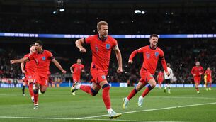 <p>TRIO OF TARGETS: Harry Kane of England celebrates with teammates Mason Mount and Jude Bellingham during the UEFA Nations League League clash with Germany at Wembley on September 26, 2022  (Photo by Shaun Botterill/Getty Images)</p>