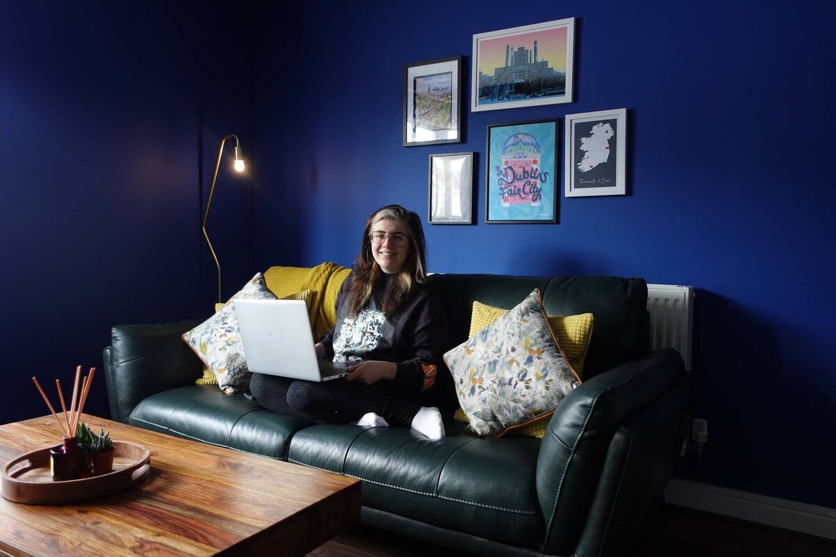 Fionnuala Jay perched in a favourite spot in her own home. 