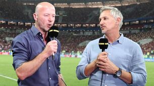 <p>SOLIDARITY: Alan Shearer, left, boycotted this week’s Match of the Day in solidarity with Gary Lineker. Pic: Owen Humphreys/PA</p>