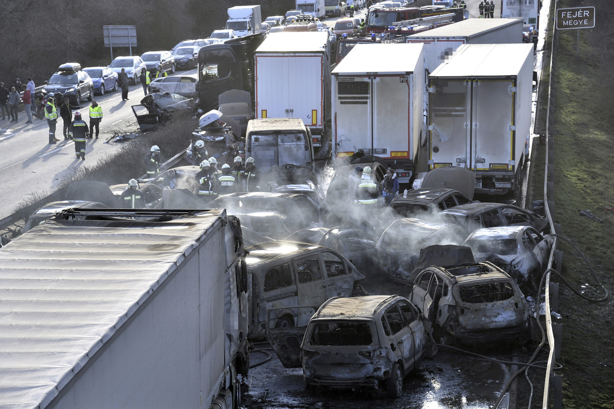 More than 40 vehicles involved in highway pile-up in Hungary