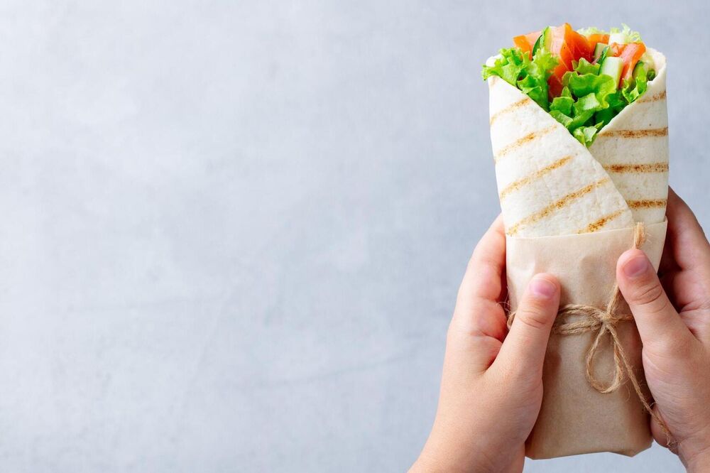 Rainbow wrap sandwiches