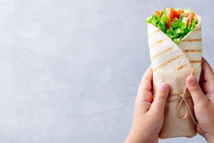 Rainbow wrap sandwiches