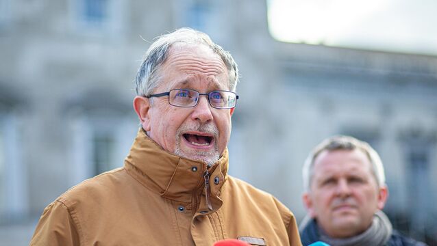<p>Cork TD Mick Barrysaid at the public meeting that the decision on the ban was cheered on by vulture funds and landlords,  but struck terror into the hearts of families across the country. Picture: Damien Storan.</p>