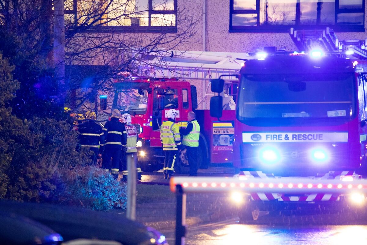 Firefighters at Wexford General Hospital at the beginning of March. Photo: Mary Browne Firefighters at Wexford General Hospital at the beginning of March. Photo: Mary Browne