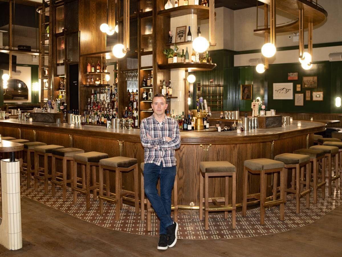 Ruairi Curtin in his bar in New York City, Albert's Quay.