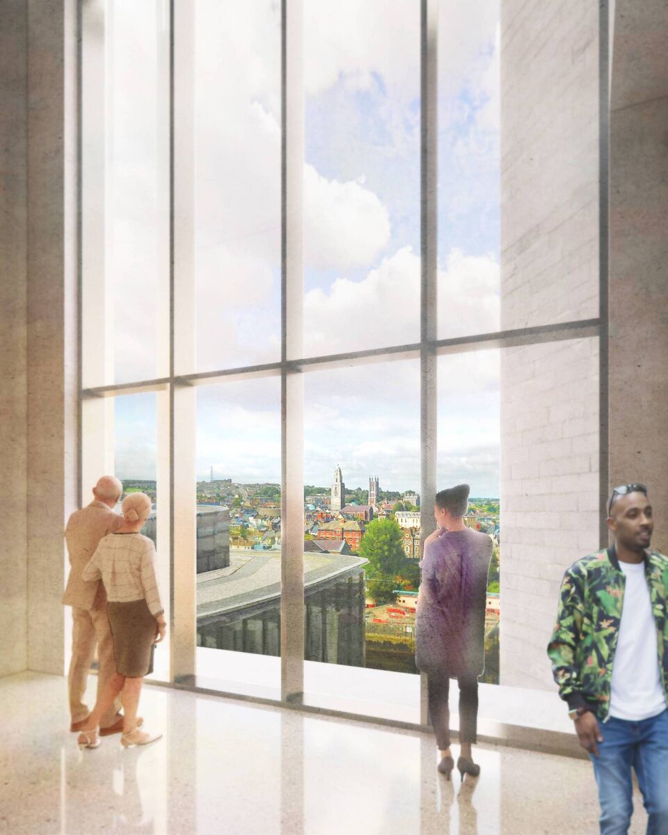 An artistic impression of the planned glazed gallery space which will provide stunning views across the city. Picture: Grafton Architects An artistic impression of the planned glazed gallery space which will provide stunning views across the city. Picture: Grafton Architects