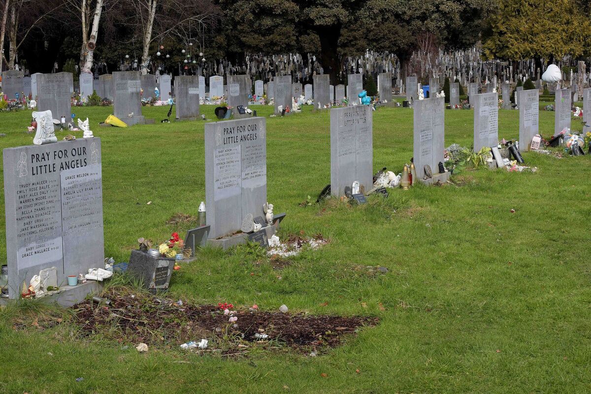  The Little Angels plot in Glasnevin Cemetary where the graves seen here nearest the camera were interfered with and damaged. Keepsakes put on the graves by many families have been either completely removed or broken and in some cases put on other graves nearby. PICTURE: Moya Nolan