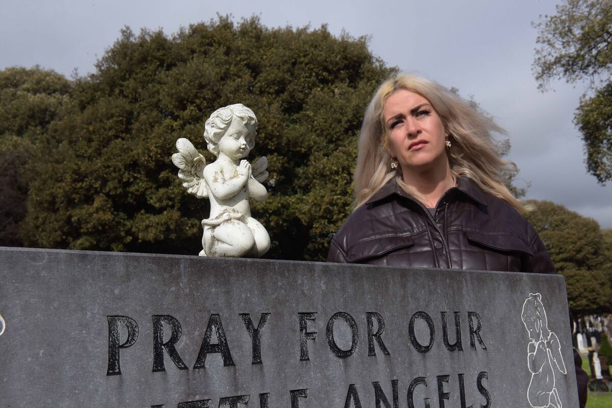  Selina Farrell at the Little Angels plot in Glasnevin Cemetary where her baby daughter Marguritta is buried. PICTURE: Moya Nolan
