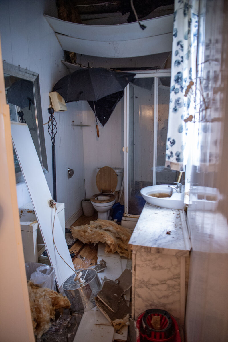  The main bathroom in the flat where Alina Maranescu lives with her son. Picture: Dan Linehan