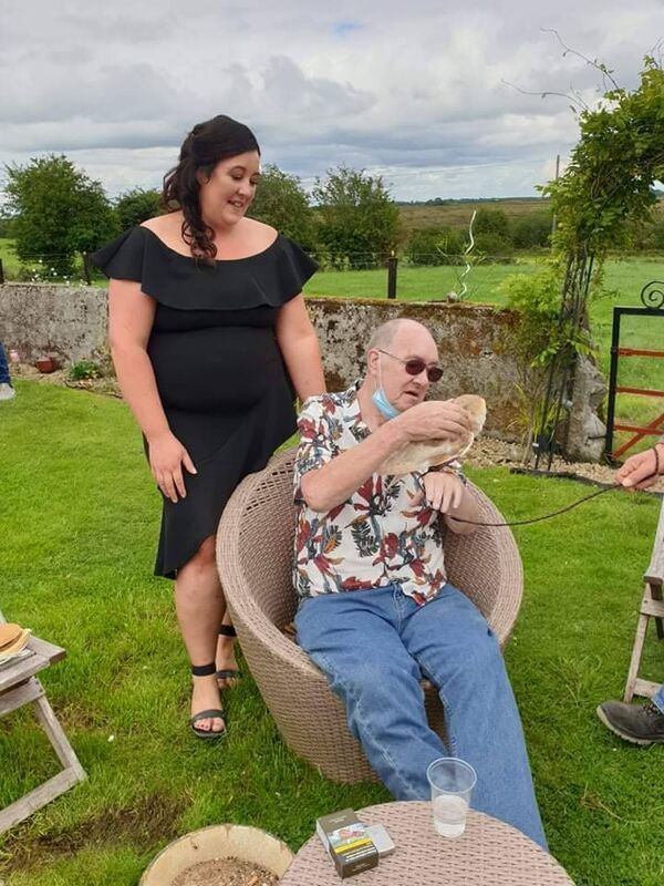 Jasper with Virginia and his parrot Tommy, who continued to mimic him after he died.