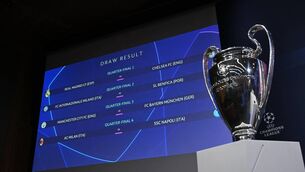 <p>MOUTH WATERING DRAWS: A possible all England and all Italian semi finals in the mix after todays UEFA Champions League DrawPic:FABRICE COFFRINI/AFP via Getty Images</p>