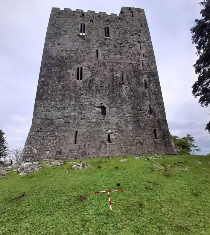 Some of the illegally dug holes under Conna Castle, Cork.