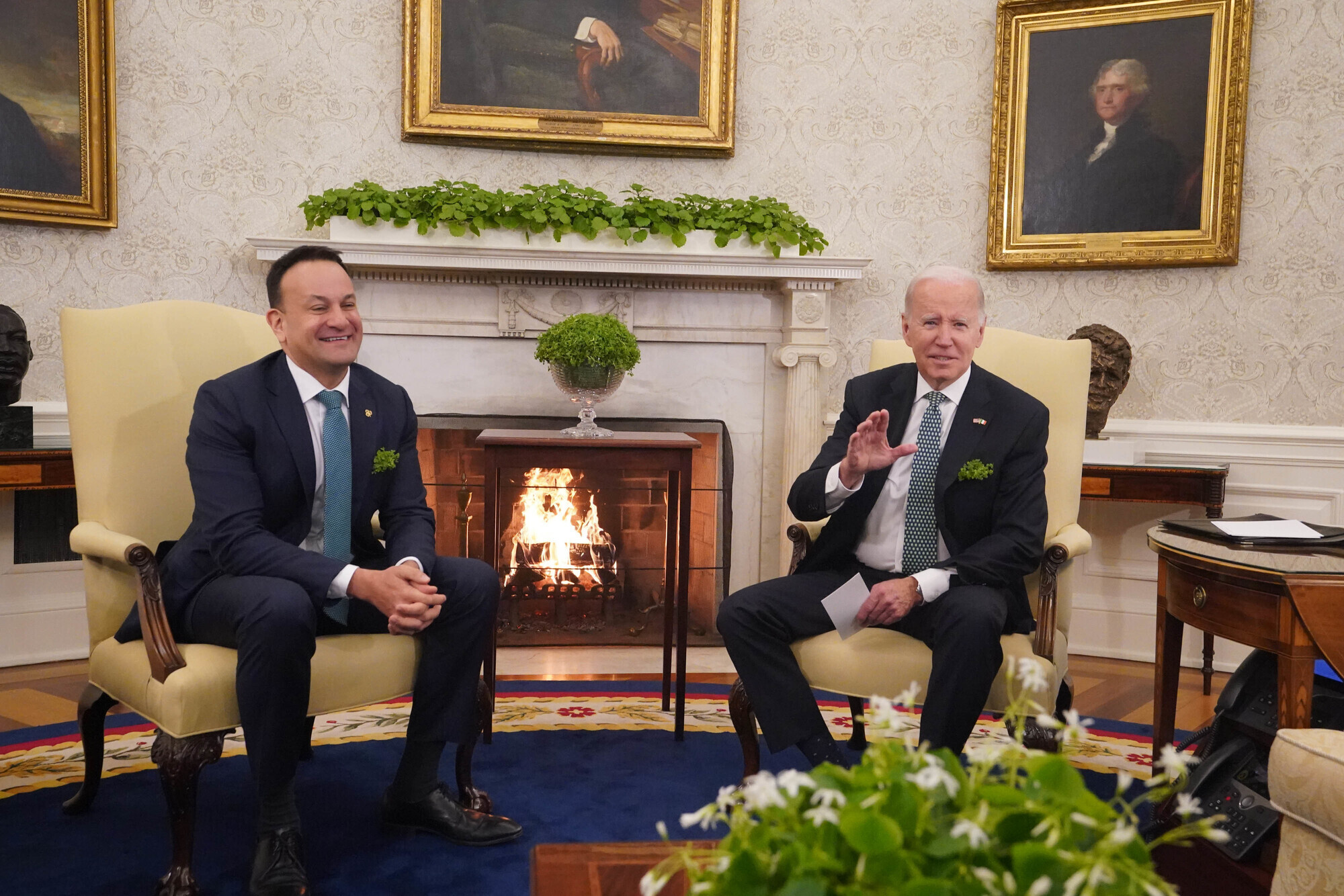Leo Varadkar thanks Joe Biden for support on Brexit in St Patrick's Day meeting