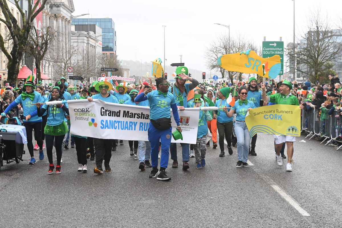 The Sanctuary Runners Cork were Grand Marshalls of the parade at the city. Picture: Larry Cummins