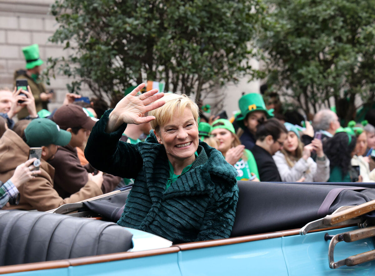 Grand Marshal Vera Pauw in the St Patricks Day parade 2023. Picture: Sam Boal/Rollingnews.ie
