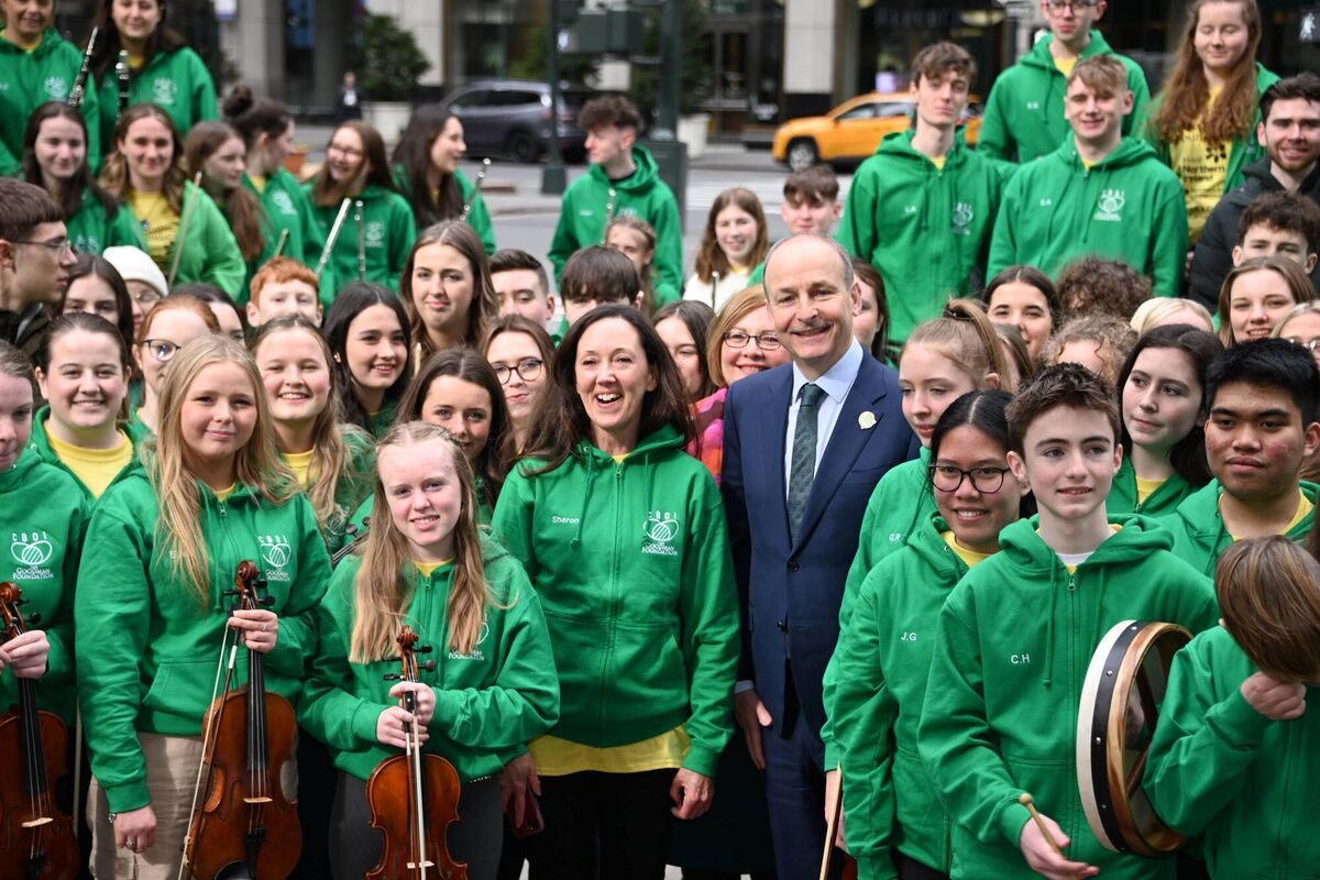 Micheál Martin meeting the Cross Border Orchestra of Ireland during the New York St Patrick's Day festivities. Micheál Martin meeting the Cross Border Orchestra of Ireland during the New York St Patrick's Day festivities.