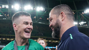 <p>THAT'LL DO: Ireland's Jonathan Sexton and head coach Andy Farrell. Pic: Brian Lawless/PA Wire.</p>