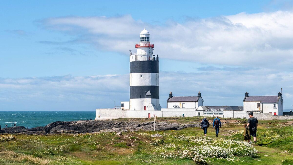 Tourists visiting Hook Lighthouse in Churchtown, Co Wexford. Picture: Andy Gibson 